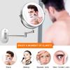 8'' Bathroom Mirrors Wall Mounted Makeup Mirror,Upgrade Auto Off LED Shaving Mirror 1X/10X Magnifying Double Sided 360Swivel Extendable,Powered by 4 x AAA Batteries Nickel(Black) view 3