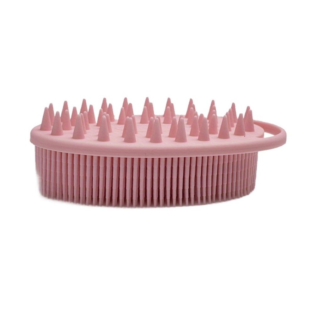2-in-1 shower shampoo brush, shower silicone body scrub, exfoliating body brush, silicone loofah, scalp massag(H)