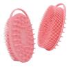 2-in-1 shower shampoo brush, shower silicone body scrub, exfoliating body brush, silicone loofah, scalp massag(H) view 2