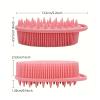 2-in-1 shower shampoo brush, shower silicone body scrub, exfoliating body brush, silicone loofah, scalp massag(H) view 3