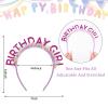 CAVETEE Birthday Crown for Women and Girl, Purple Happy Birthday Decorations Birthday Girl Tiara for Women Birthday Gift view 2