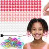 150Pcs 10mm Small Silicone Beads for Hair Braids, Soft Jellyish Pony Hair Beads with 5mm Hole + 50 Rubber Bands and 1 Beader for Braiding, DIY Bracelets Necklaces Crafts (Pink) view 1