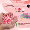 150Pcs 10mm Small Silicone Beads for Hair Braids, Soft Jellyish Pony Hair Beads with 5mm Hole + 50 Rubber Bands and 1 Beader for Braiding, DIY Bracelets Necklaces Crafts (Pink) view 3