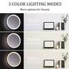8'' Wall Mounted Makeup Mirror Black USB Rechargeable Double Sided with 3 Tones LED Lights,1x/7x Magnifying Bathroom Mirror for Shaving Extendable Arm Touch Control1X/7X(1X/7X) view 3