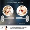 8'' Wall Mounted Makeup Mirror Black USB Rechargeable Double Sided with 3 Tones LED Lights,1x/7x Magnifying Bathroom Mirror for Shaving Extendable Arm Touch Control1X/7X(1X/7X) view 4