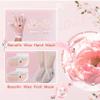 4 Pairs Paraffin Wax Gloves & Socks Set - Rose Scented at-Home Spa Intensive Moisturizing Therapy, Autumn Winter Night Care for Dry Cracked Rough Skin, Hand Foot Deep Hydration Softening Treatment view 2