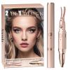 2 in 1 Heated Eyelash Curlers and Eyebrow Trimmer for Women, Electric Eyelash Curler with 2 Temperature Modes Anti-Burn USB Rechargeable Heated Eyelash Curler, Ideal Gift for Women (Gold E1) view 1