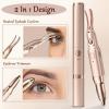 2 in 1 Heated Eyelash Curlers and Eyebrow Trimmer for Women, Electric Eyelash Curler with 2 Temperature Modes Anti-Burn USB Rechargeable Heated Eyelash Curler, Ideal Gift for Women (Gold E1) view 2