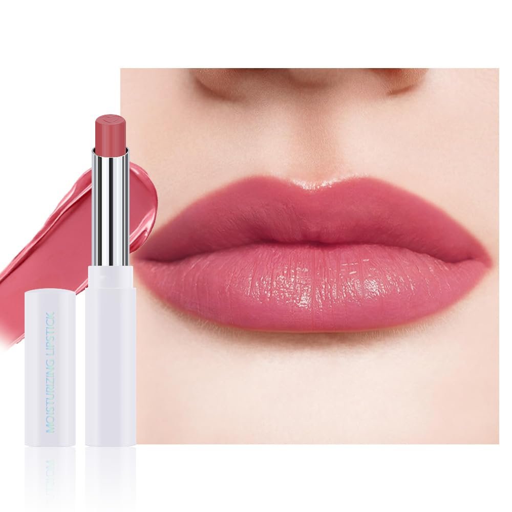 Bright Rose Pink Tinted Lip Balm, Hydrating Sheer Soft Matte Finish Lipstick for Women, Creamy Natural Color Lip Tint Balm Lightweight And Non-greasy Lip Glow Long Lasting Waterproof for Dry Lips 09#
