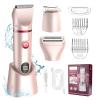 cjc 3-in-1 Electric Shaver for Women, Rechargeable Wet Dry Lady Electric Razor, Bikini Shaver for Legs Body Hair, IPX6 Waterproof Bikini Trimmer Gift for Womens Pink view 2