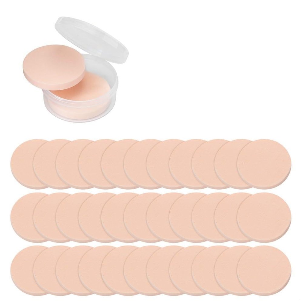 100Pcs Makeup Sponge Set, Round Soft Sponges For, Eye & Face, Dual Wet & Dry Use, Includes Airtight Travel Case