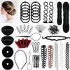 28Pcs DIY Hair Braiding and Modelling Tool Kit - Hair Design Styling Tools, Hair Braiding Tool Kit with Hair Modelling Accessories for Simple and Fast Spiral Braids for Women view 1