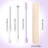 3 Pcs Makeup Spatula,Foundation Cosmetic Spatula,Stainless Steel Facial Beauty Spatulas Tiny Face Professional Makeup Palette Mixer Face Cream Applicator Mixing Tool for Even Application Double Edged view 3