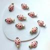 TYATVS 10 Pcs Ladybug Hair Clips Cute Whimsy Twee Lady Bug Barrettes Y2k Animal Grunge Whimsigoth Accessories (pink) view 2