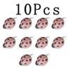 TYATVS 10 Pcs Ladybug Hair Clips Cute Whimsy Twee Lady Bug Barrettes Y2k Animal Grunge Whimsigoth Accessories (pink) view 3