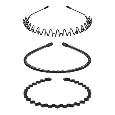 JERLITU Metal Headbands for Men, Unisex Wavy Hair Bands, Adjustable Fashion Headband, Simple Non-Slip Sports Outdoor Sports Head Bands & Gifts