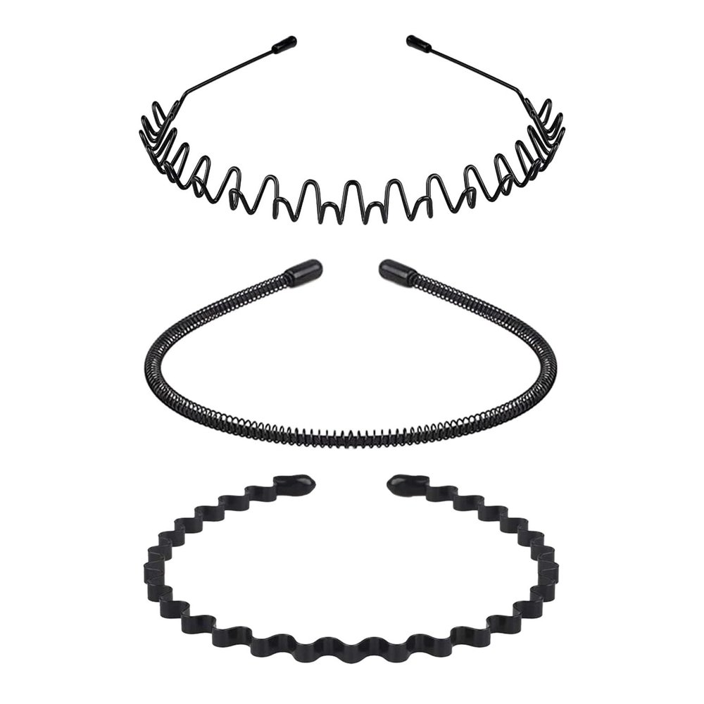 JERLITU Metal Headbands for Men, Unisex Wavy Hair Bands, Adjustable Fashion Headband, Simple Non-Slip Sports Outdoor Sports Head Bands & Gifts