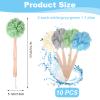 10 Pcs Large Bath Puff Loofah Sponge with Long Handle Shower Loofah, Loofah with Handle for Back, Spa Brush for Women and Men(4 Color) view 2