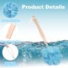 10 Pcs Large Bath Puff Loofah Sponge with Long Handle Shower Loofah, Loofah with Handle for Back, Spa Brush for Women and Men(4 Color) view 4