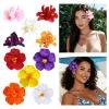 10PCS Hawaiian Flower Hair Clips for Women Plumeria Hibiscus Hair Clips 3.5 Inch Artificial Flower Clips Bohemian Hairpin for Vacation Beach Party Girls Gifts (Multicolor-A) view 1