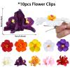 10PCS Hawaiian Flower Hair Clips for Women Plumeria Hibiscus Hair Clips 3.5 Inch Artificial Flower Clips Bohemian Hairpin for Vacation Beach Party Girls Gifts (Multicolor-A) view 2
