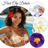 10PCS Hawaiian Flower Hair Clips for Women Plumeria Hibiscus Hair Clips 3.5 Inch Artificial Flower Clips Bohemian Hairpin for Vacation Beach Party Girls Gifts (Multicolor-A) view 3