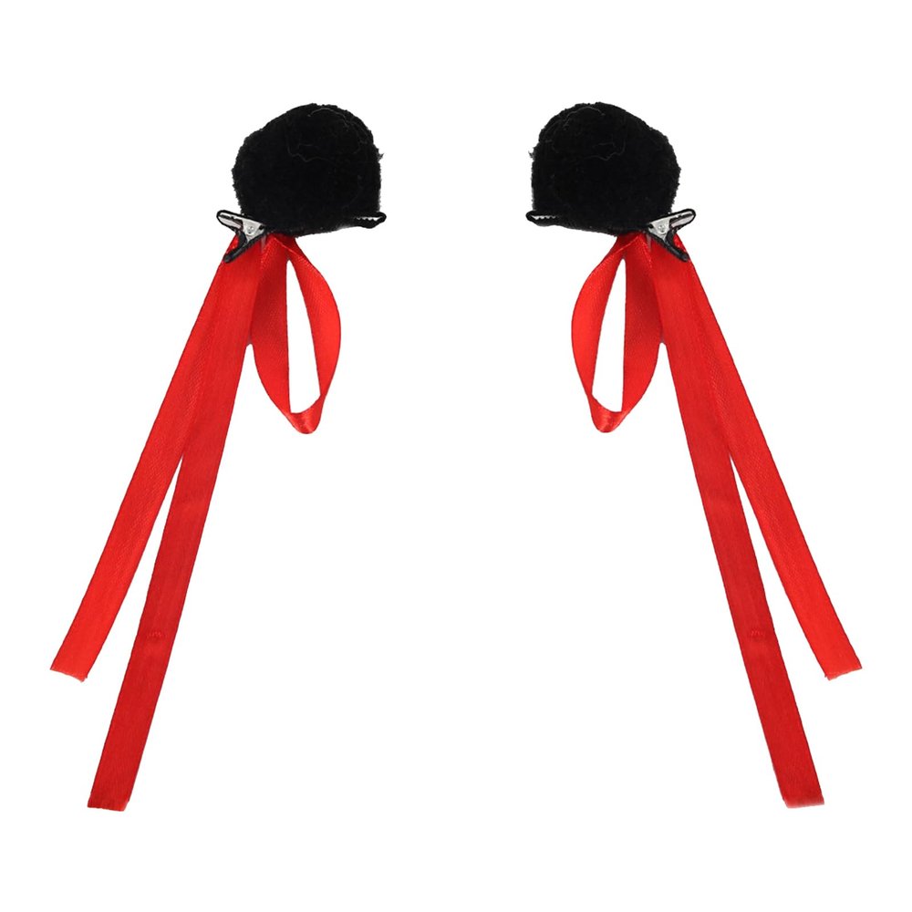 1 Pair The Film of Anime Hairpin Plush Bun Ribbon Hair Clip for Children Fashionable Little Girls Cosplay Headdress