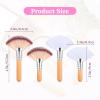 Shimmeroo 4 Pieces Facial Brushes Esthetician,Fan Brush Makeup Highlighter Brush Makeup Fluffy Facial Make Up Brushes with Long & Short Handle for Highlighting Eyeshadow view 3