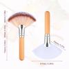 Shimmeroo 4 Pieces Facial Brushes Esthetician,Fan Brush Makeup Highlighter Brush Makeup Fluffy Facial Make Up Brushes with Long & Short Handle for Highlighting Eyeshadow view 4
