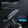 FOKE Back Shaver for Men, Ultra-Wide 1.8" T-Shaped Head, Travel Case, LED 4 in 1 Mens Back Shaver Rechargeable with Long Handle, Safety Lock, IPX7, Multi-Functional Back Trimmer for Men, (Steel Blue) view 3