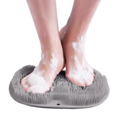 2025 New Shower Foot B ack Scrubber Massage Pad Back Cleaning Pad,Shower Foot Scrubber Mat with Non-Slip Suction Cups,Back Washer Exfoliating Bath Wash Pad (Grey)