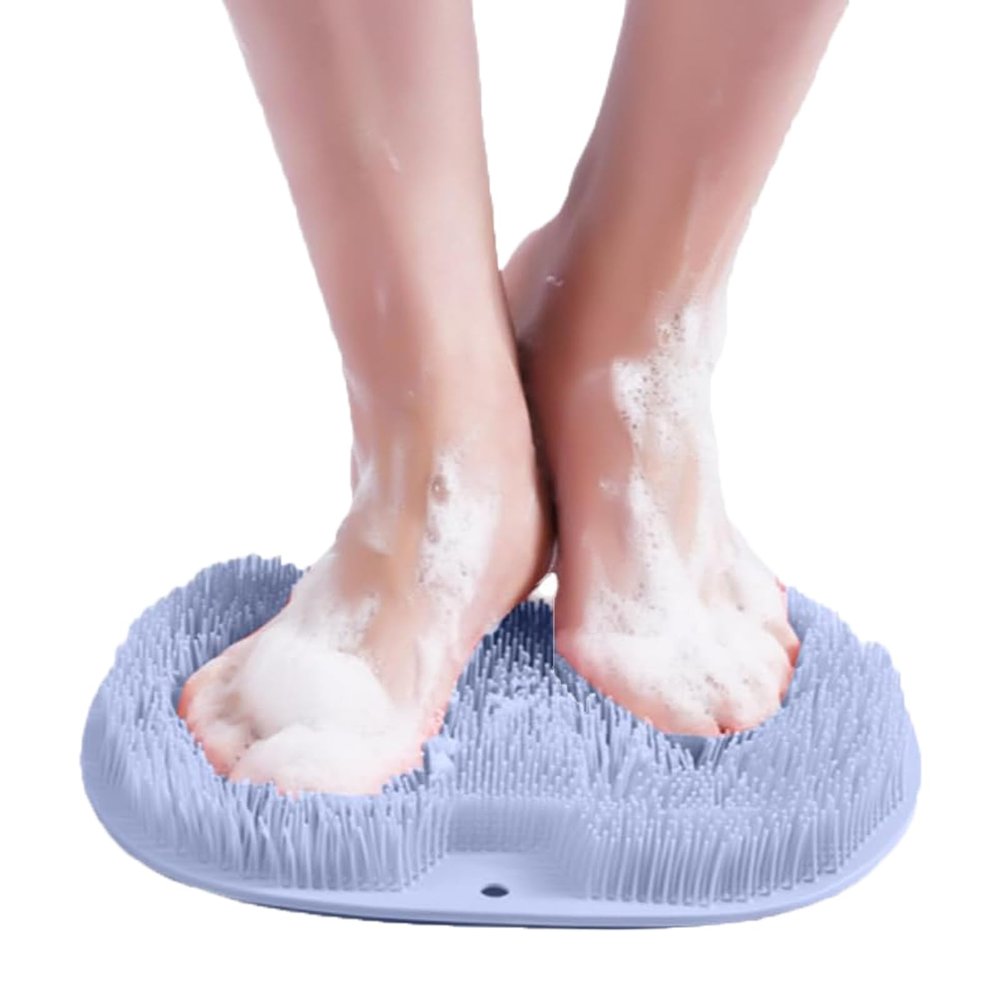 2025 New Shower Foot B ack Scrubber Massage Pad Back Cleaning Pad,Shower Foot Scrubber Mat with Non-Slip Suction Cups,Back Washer Exfoliating Bath Wash Pad (Blue)