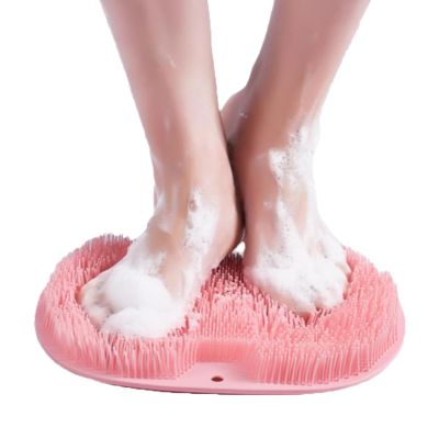2025 New Shower Foot B ack Scrubber Massage Pad Back Cleaning Pad,Shower Foot Scrubber Mat with Non-Slip Suction Cups,Back Washer Exfoliating Bath Wash Pad (Pink)