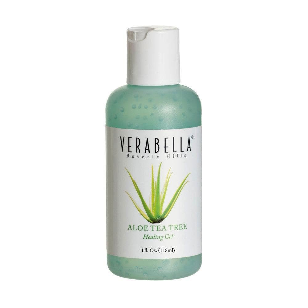 VERABELLA Aloe Tea Tree Healing Gel, Soothing & Calming Astringent Moisturizer for Oily/Acne-Prone Skin, 4 oz.