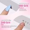 Makartt Nail Files: 180/240 Grit Emery Boards for Nails, 20pcs Professional Dual-Sided Fingernail Files for Natural Nails Prep & Buffing, Reusable Nail Care Manicure Set for Salon & Home Use view 2