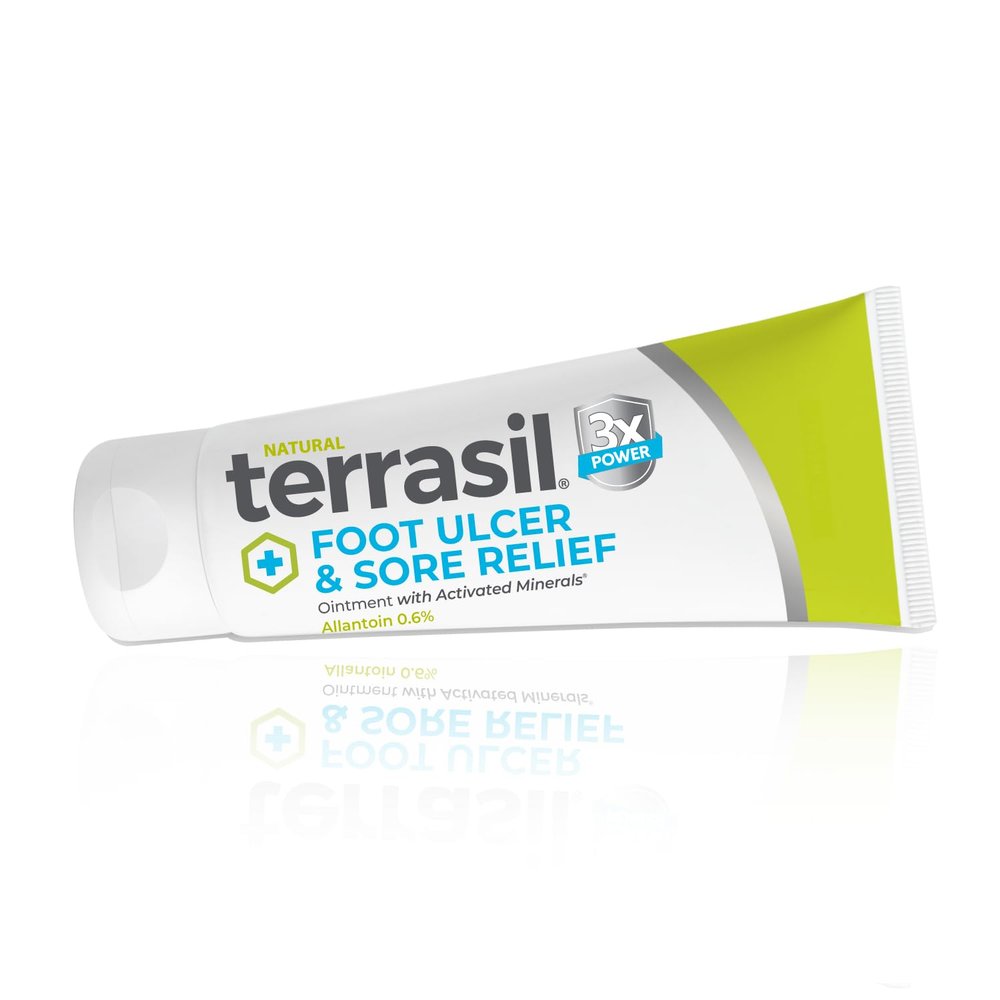 terrasil Foot Ulcer Cream & Sore Relief, Natural Relief & Fast Soothing Treatment, Cream for Ulcers, Foot Ulcers & Sores. 3X Power (3oz)