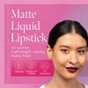 Aromi Matte Liquid Lipstick - Dark Red Lip Color for Women, Velvety Finish, Maroon Shade, Long-Lasting, Waterproof, Vegan (Power Red) view 2