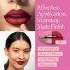 Aromi Matte Liquid Lipstick - Dark Red Lip Color for Women, Velvety Finish, Maroon Shade, Long-Lasting, Waterproof, Vegan (Power Red) view 3