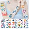 20sheet(160 patterns) Shark Temporary Tattoos,Sea Animal Fish Under The Sea Ocean Birthday Party Decorations Decor Favors Supplies Gifts Boys Girls Cute Fake Tattoo School Reward Themed view 2