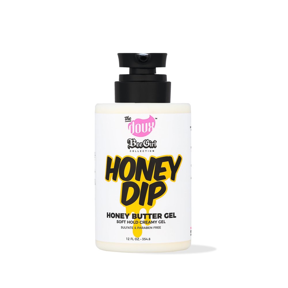 Bee Girls Honey Dip Honey Butter Gel for Curly Hair  Moisturizing Gel with Strong Hold, Shine & Frizz Control For Styling  Curl Product for Women & Men, Styling for Natural, Coily & Wavy Hair, 12oz