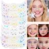 12Pcs Christmas Glitter Freckle Face Tattoos  Holographic Multicolor & Silver Laser Stickers, Waterproof Temporary Face Decals for Women Holiday Makeup, Festival, Party & Dance Accessories view 1