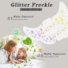12Pcs Christmas Glitter Freckle Face Tattoos  Holographic Multicolor & Silver Laser Stickers, Waterproof Temporary Face Decals for Women Holiday Makeup, Festival, Party & Dance Accessories view 4