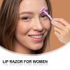 12PCS Eyebrow Trimmer Razors, Facial T Shape Shaver Tool for Eye Brow, Face Razors for Women, Eyebrow Trimming Kit for Girls, Safe and Easy Peach Fuzz Remover for Smooth and Radiant Skin (Purple) view 4
