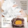 3 PCS Soap Bar Loofah That Holds Bar Soap-Exfoliation Mesh Shower Ball,2 in 1 Bath Loofah Sponge with Drawstring (Coffee, Khaki, White) view 4