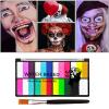 8 Compartments 23 Colours Rainbow Water Soluble Face Paint Set with Brushes Party Music Festival Makeup Oil Body Paint Face Paint Painting Opera Face Paint view 3