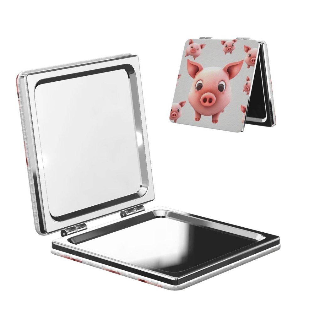 LHBWCVN Compact Mirror for Purse, Handheld 2 Sided 1X/2X Magnifying Makeup Mirror for Women Men, Smiling Animal Cosmetic Mirror Foldable Mini Vanity Mirror Portable Travel Mirrors