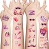 20sheet(120+patterns) Groovy Pink Temporary Tattoos, Pink Birthday Party Favors, Party Decorations Face Tattoo Stickers, Y2K Cute Accessories, Easter Basket Gift (Pink Party) view 1