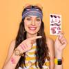 20sheet(120+patterns) Groovy Pink Temporary Tattoos, Pink Birthday Party Favors, Party Decorations Face Tattoo Stickers, Y2K Cute Accessories, Easter Basket Gift (Pink Party) view 3