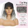 HANYUDIE Hat Wig for Women Wig Cap with Curly Hair Extensions Hat with Hair Wave Adjustable Baseball Cap Wigs view 2