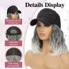 HANYUDIE Hat Wig for Women Wig Cap with Curly Hair Extensions Hat with Hair Wave Adjustable Baseball Cap Wigs view 3